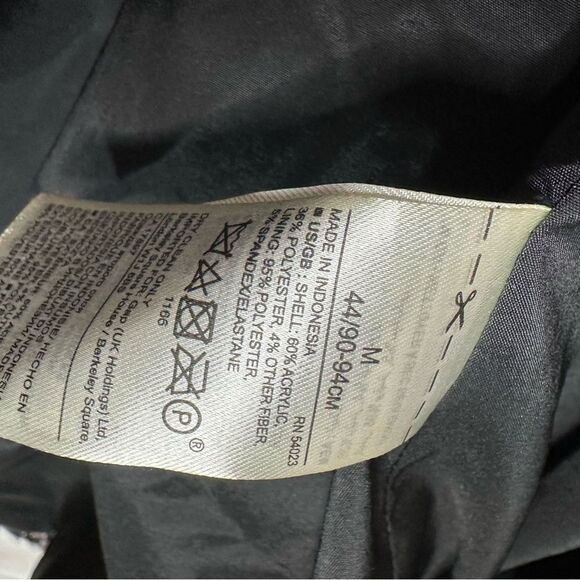 Banana Republic Navy Plaid Raw Cut Tweed Wrap Jacket | M - Picture 10 of 10